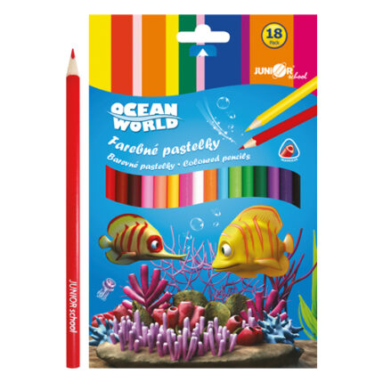 Pastelky Ocean World trojhranné 18 ks