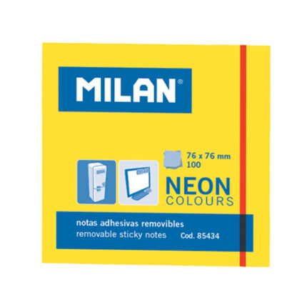 Blok lep NEON MILAN 76 x 76 mm - žltý