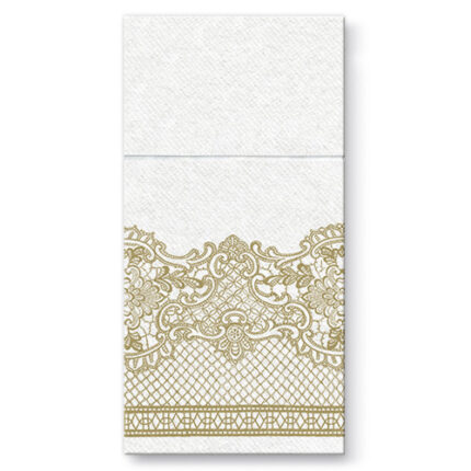 Vrecká na príbory PAW AIRLAID 40x40cm Royal Lace Gold